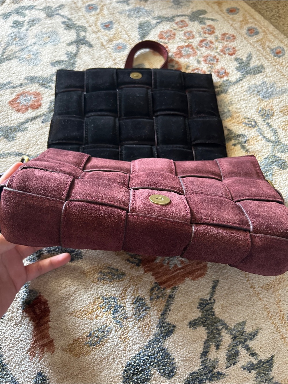 Viola Castellani Suede Crossbody Bag in Burgundy - Picture 6 of 6